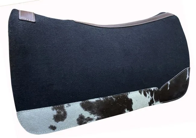 Black Cowhide Felt Saddle Pad