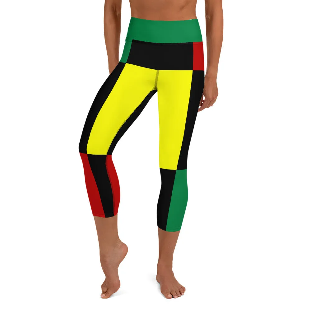 Black History Yoga Capri Leggings