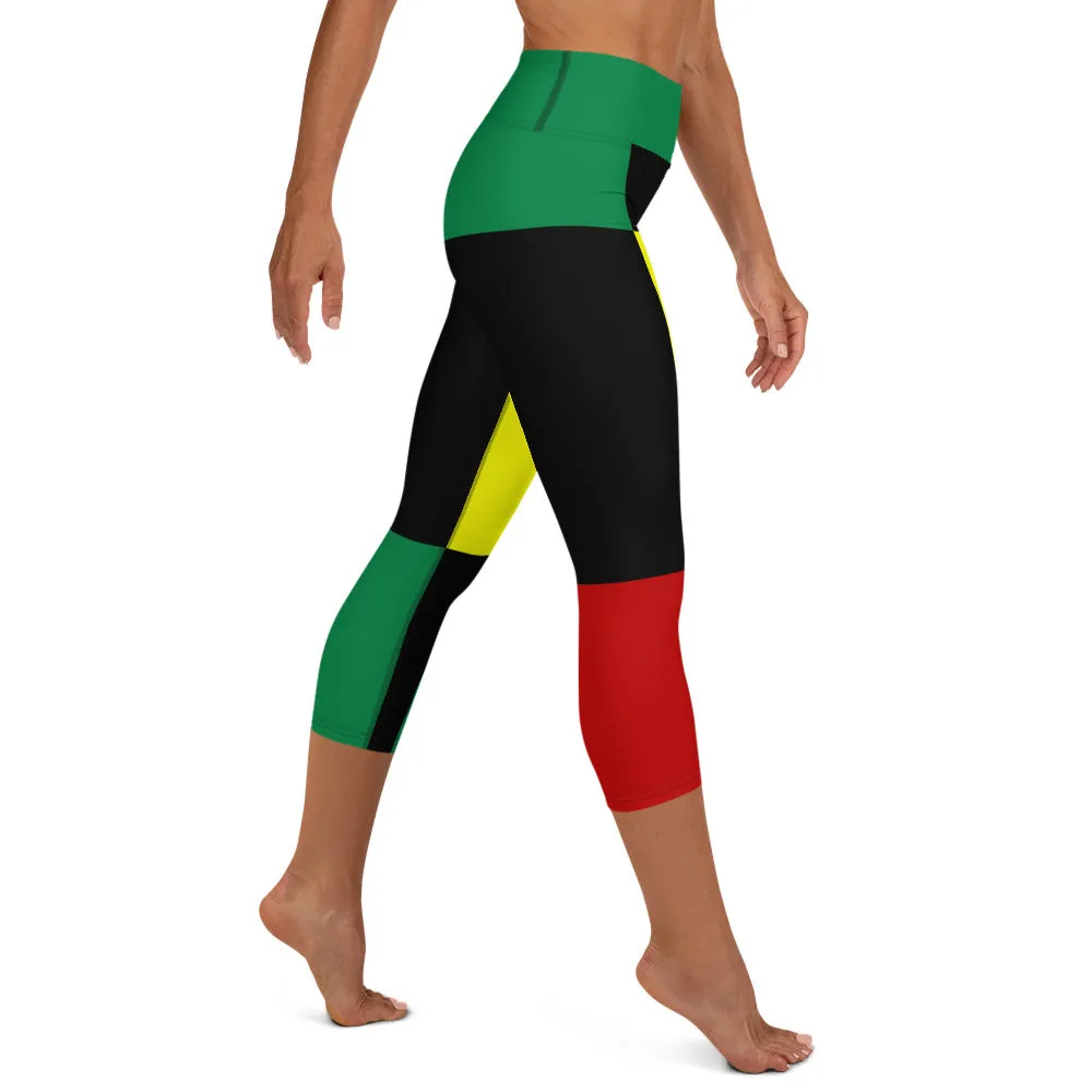 Black History Yoga Capri Leggings