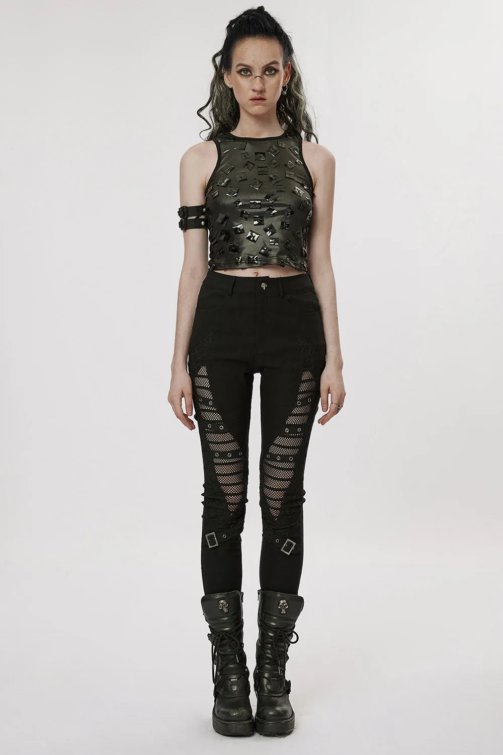 Black Mist Fishnet Skinny Jeans