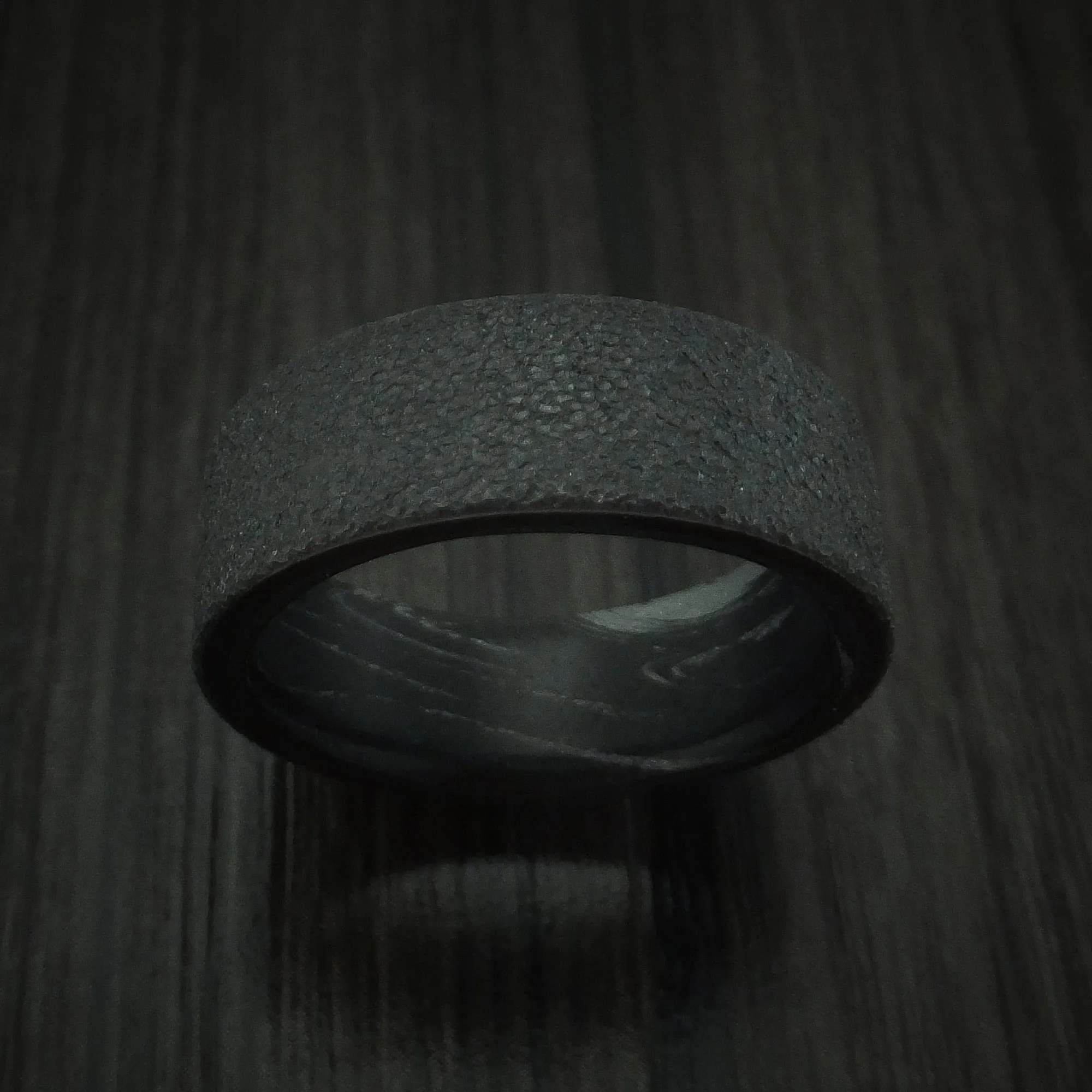 Black Titanium SpectraMokume Men's Ring Custom Made Band