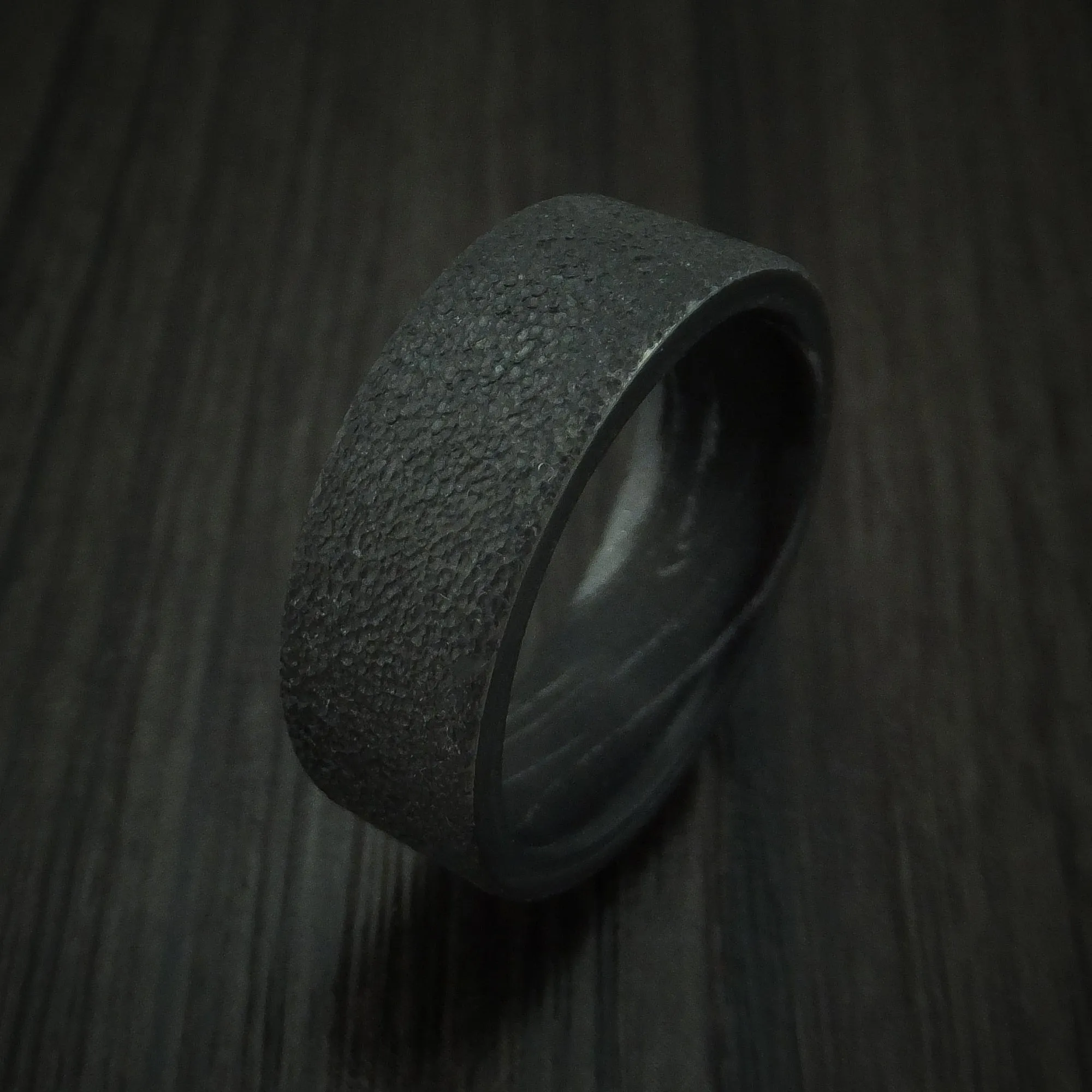 Black Titanium SpectraMokume Men's Ring Custom Made Band