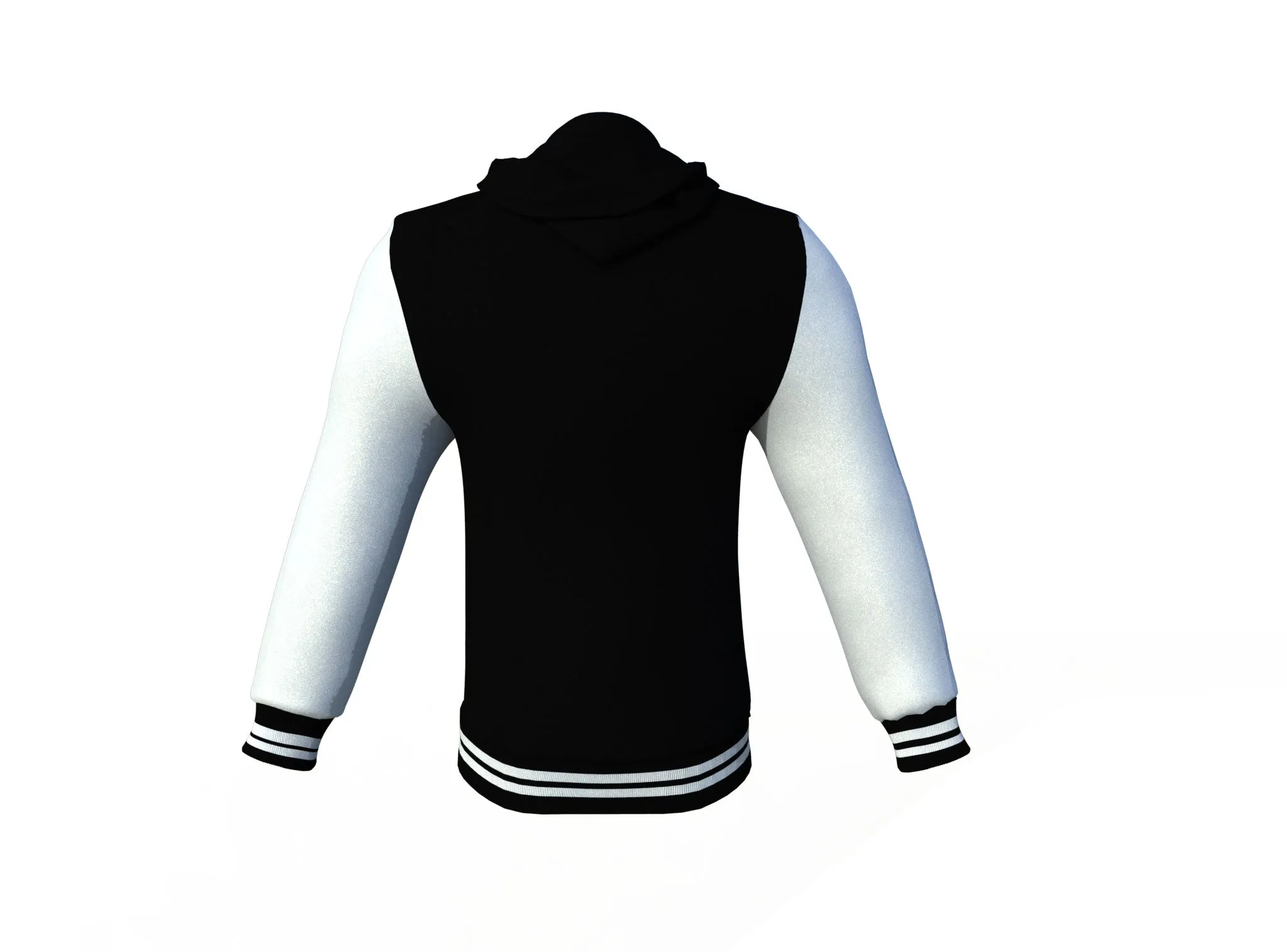 Black Varsity Letterman Jacket with White Sleeves