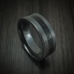 Black Zirconium and Dino Bone Men's Ring Custom Made