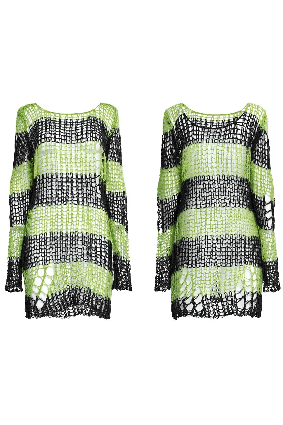 Bleed Green Striped Sweater [BLACK/GREEN]