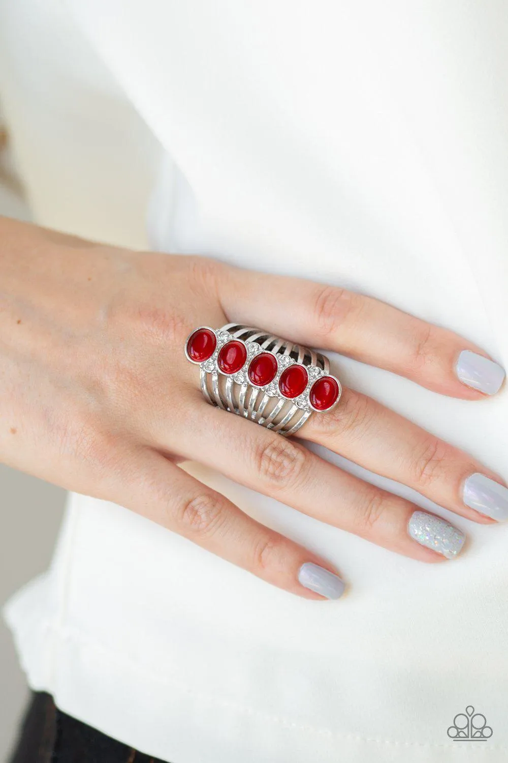 BLING Your Heart Out Red Moonstone Ring - Paparazzi Accessories