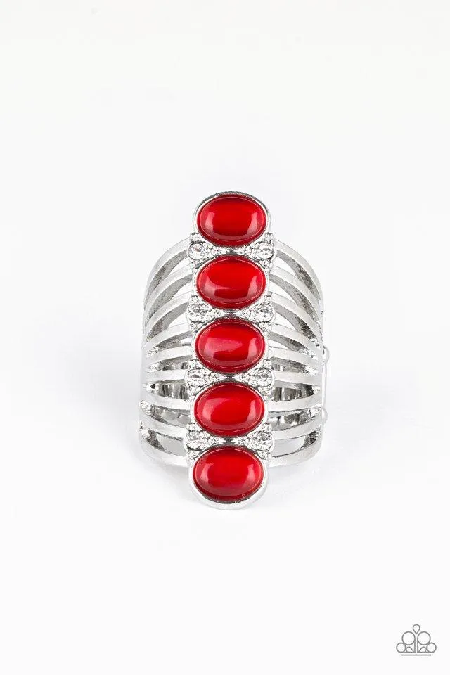 BLING Your Heart Out Red Moonstone Ring - Paparazzi Accessories