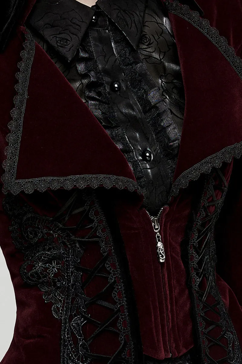 Bloodline Velvet Coat [BLACK/RED]