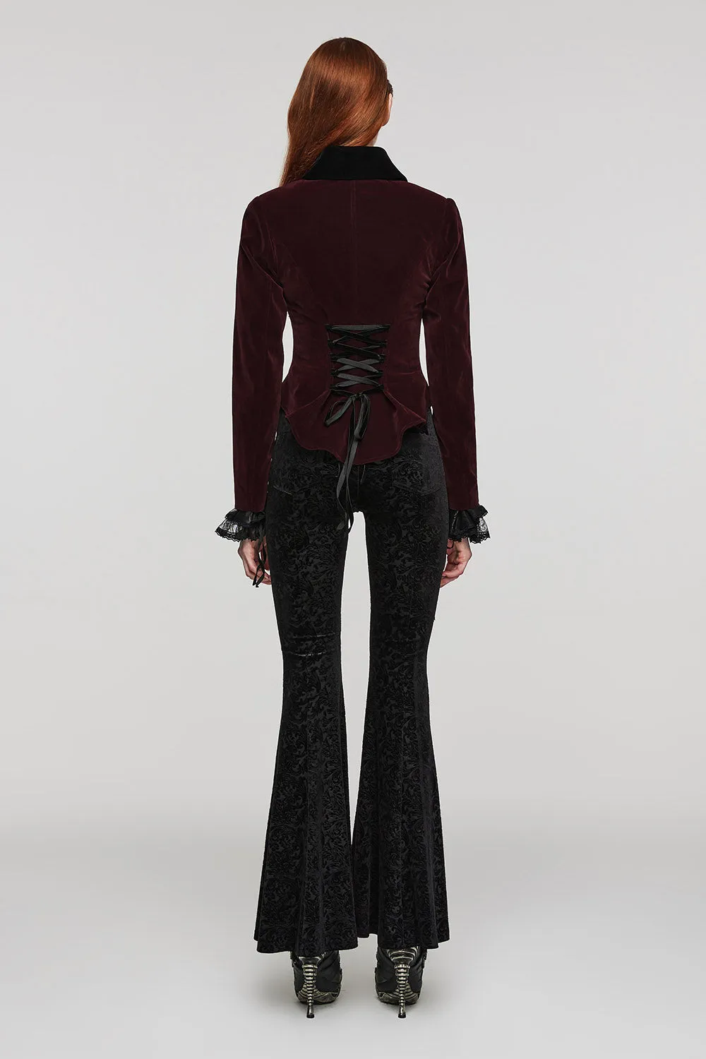 Bloodline Velvet Coat [BLACK/RED]