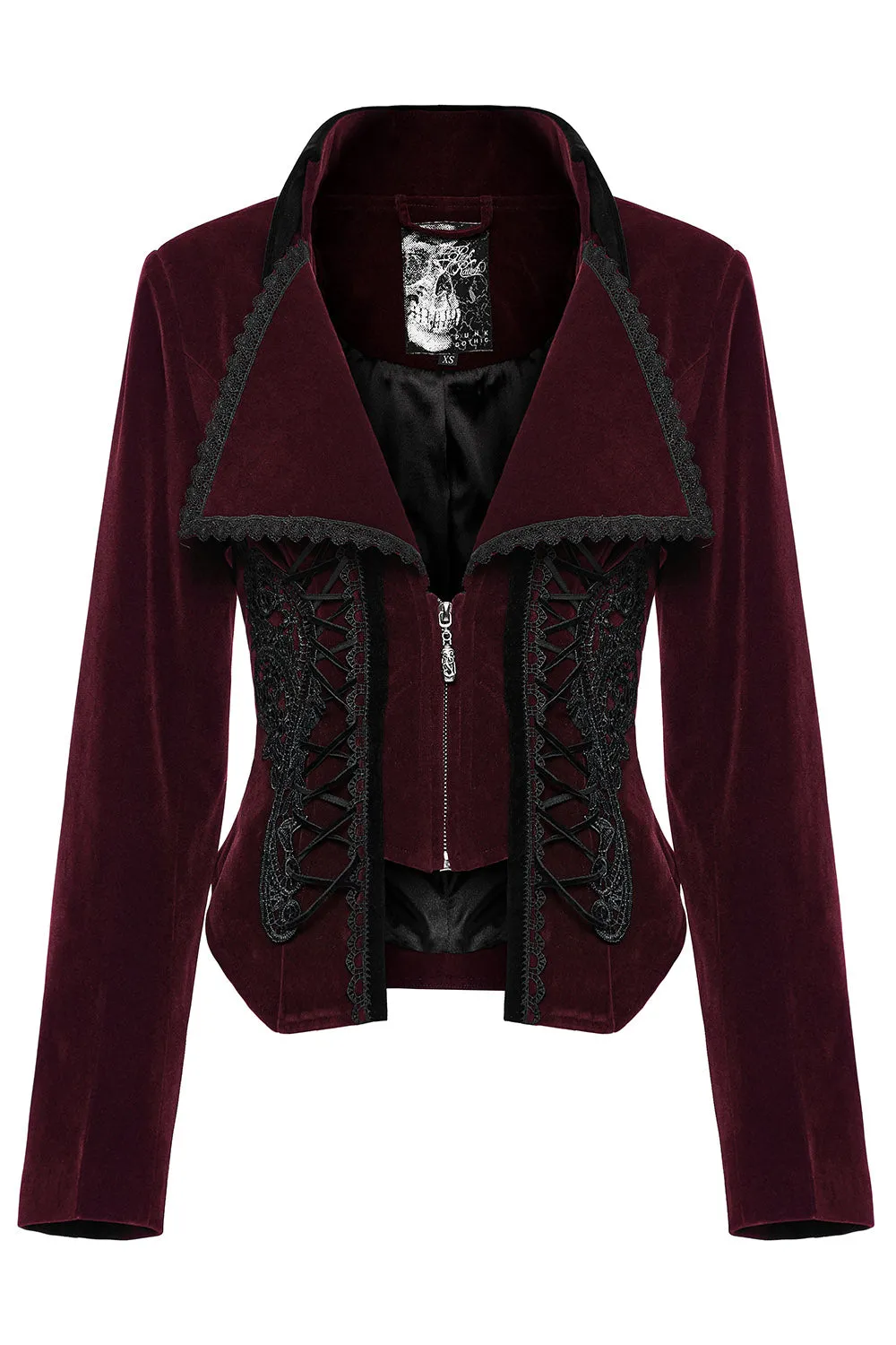 Bloodline Velvet Coat [BLACK/RED]