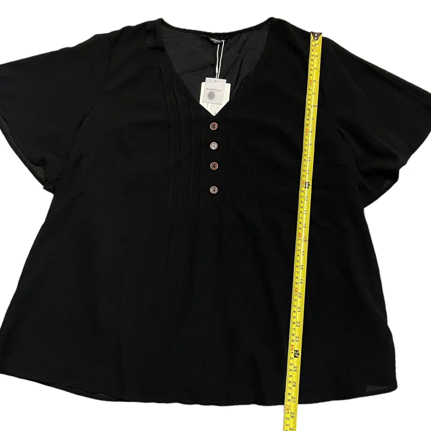 Bloomchic Plus Size Black V Neck Layered Shirt Size 14-16