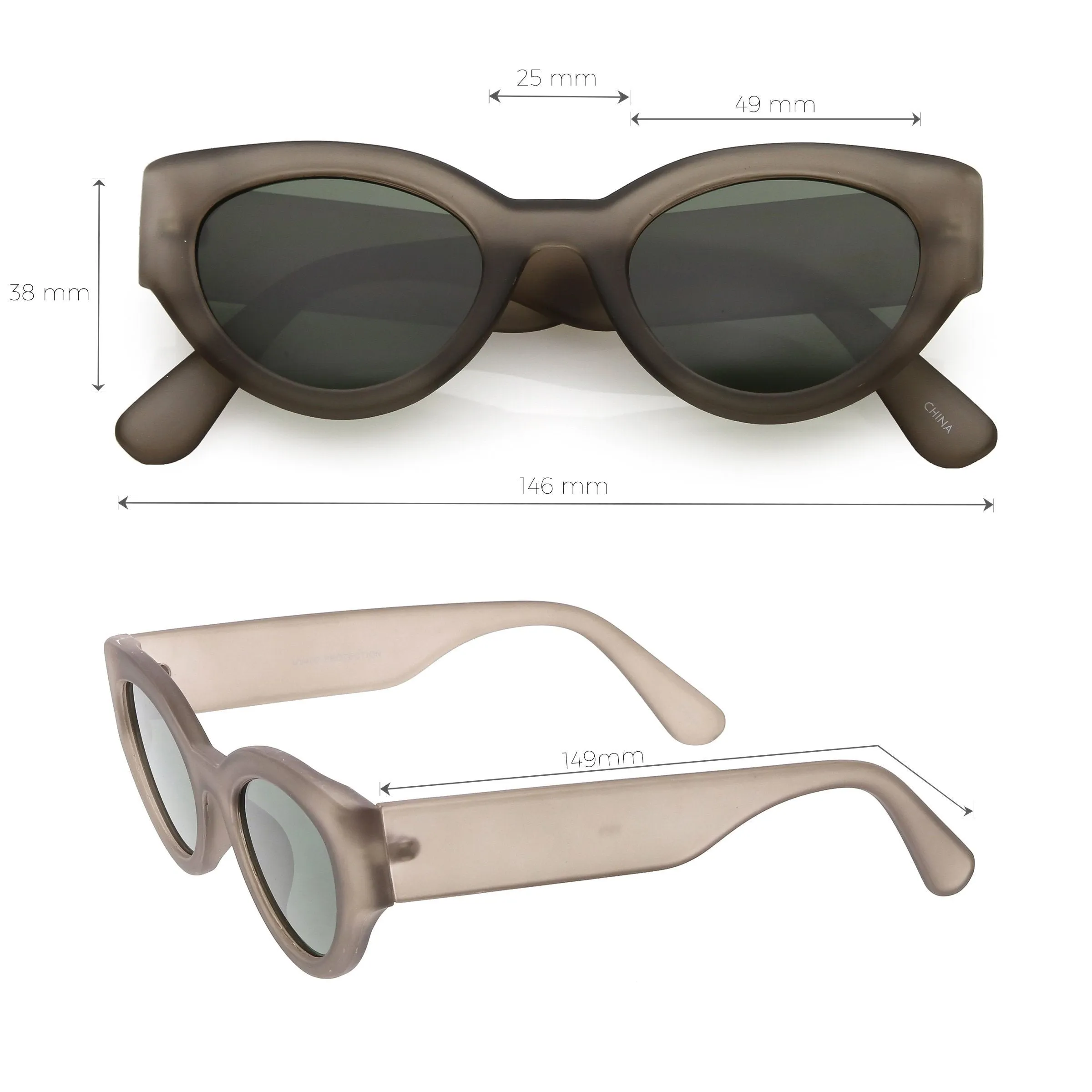 Bold Wide Frame Oval Sunglasses