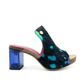 Cannes-Black Rainbow cow hide slide