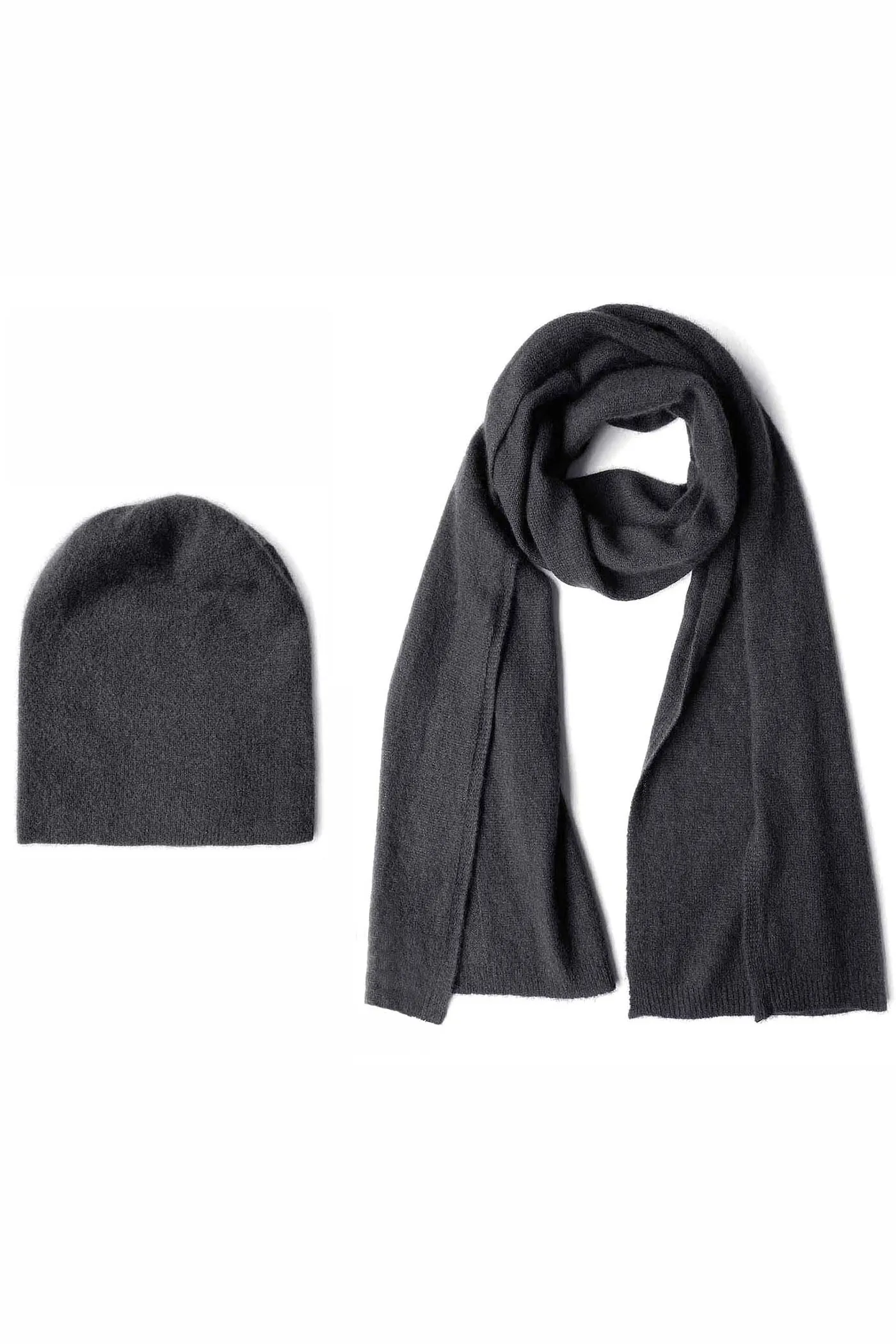 Cashmere hat and scarf set in black