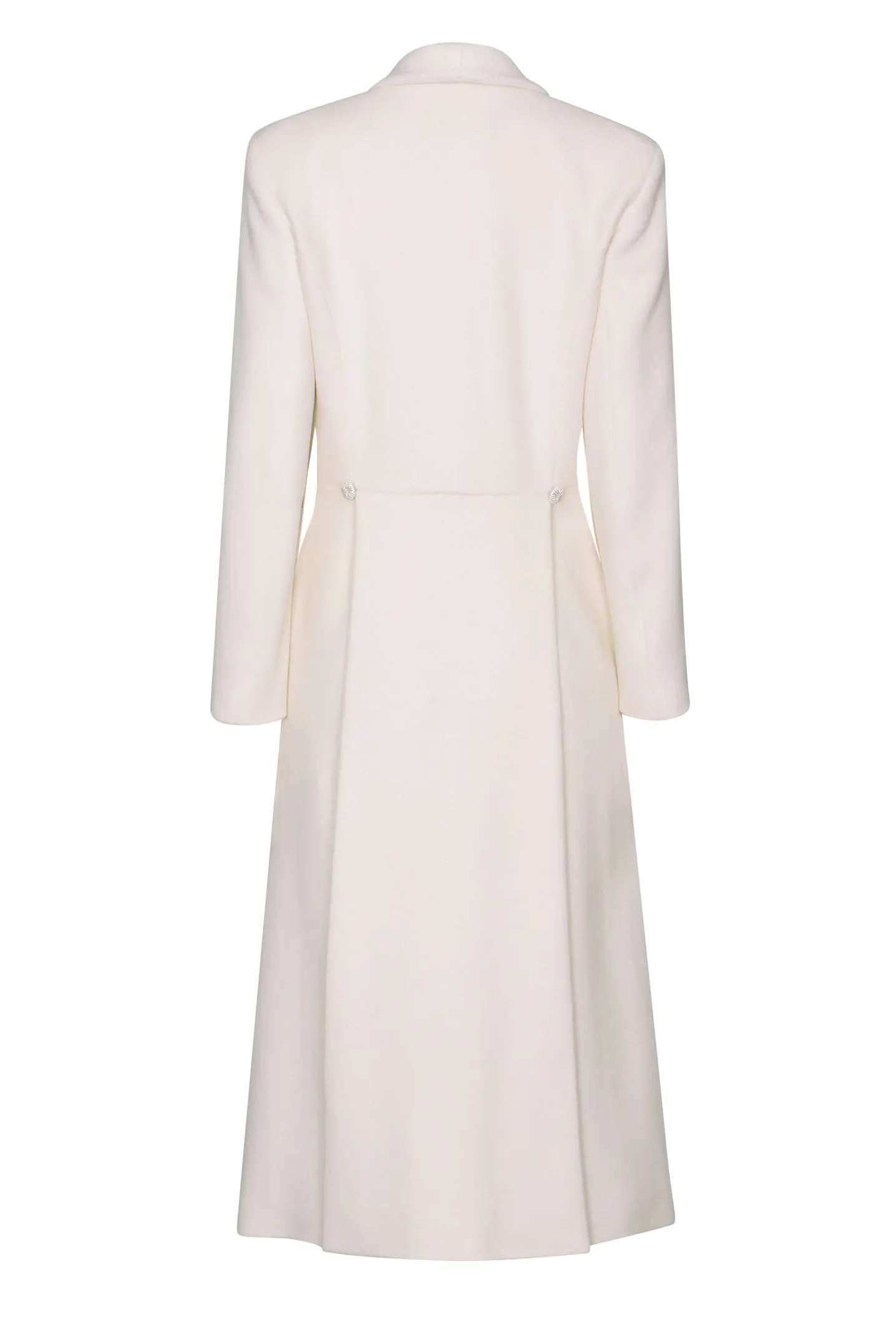 Cashmere/Wool Coat in Ivory - Dulcie