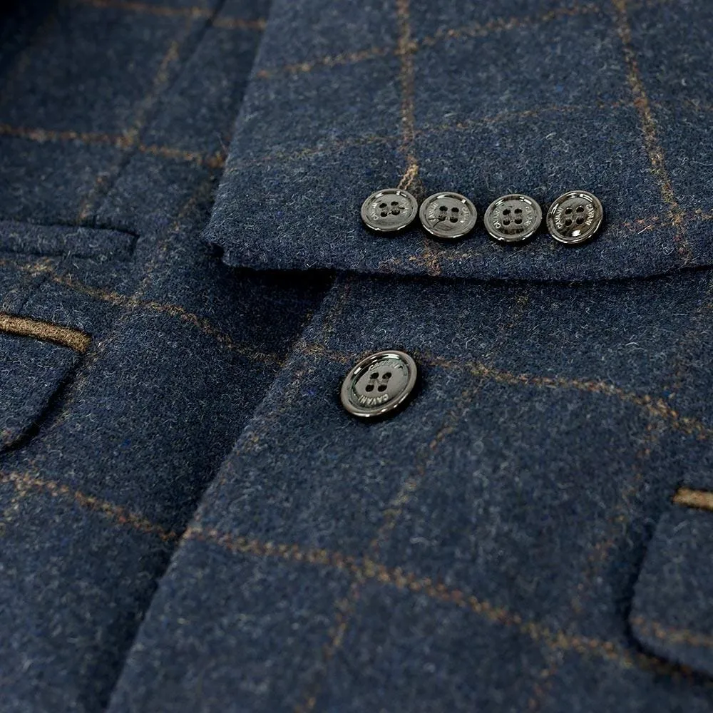 Cavani Kemson Tweed Navy Sim Fit Jacket