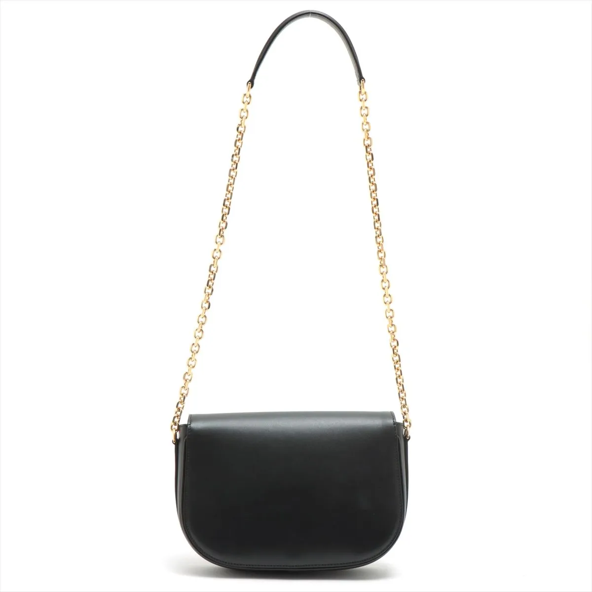 Celine Medium Chain Maillon Triomphe Bag in Black Shiny Calfskin