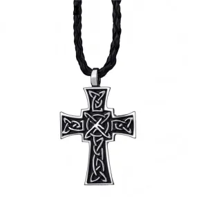 Celtic Knot Cross Silver Tone Pewter Pendant