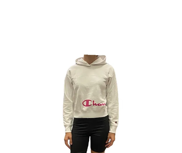 Champion Girl's sweatshirt with hood and side print 404513 WW001 white