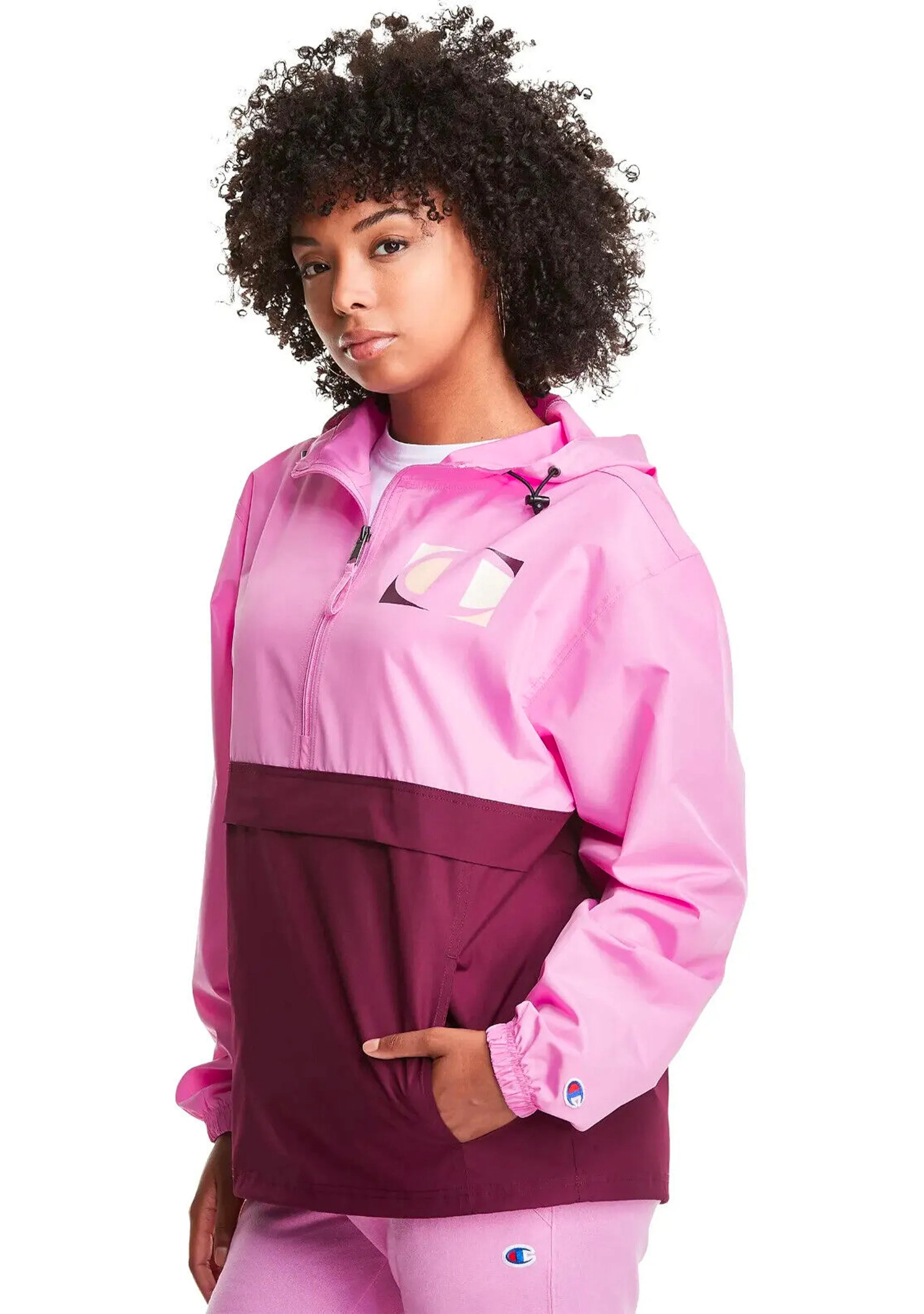 Champion Womens C Logo Packable Jacket <BR> CT9WA1 EPJ