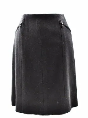 CHANEL - 2002 02A Pearl Button Skirt Suit - Black Blazer Set - CC Zip - 36 US 4