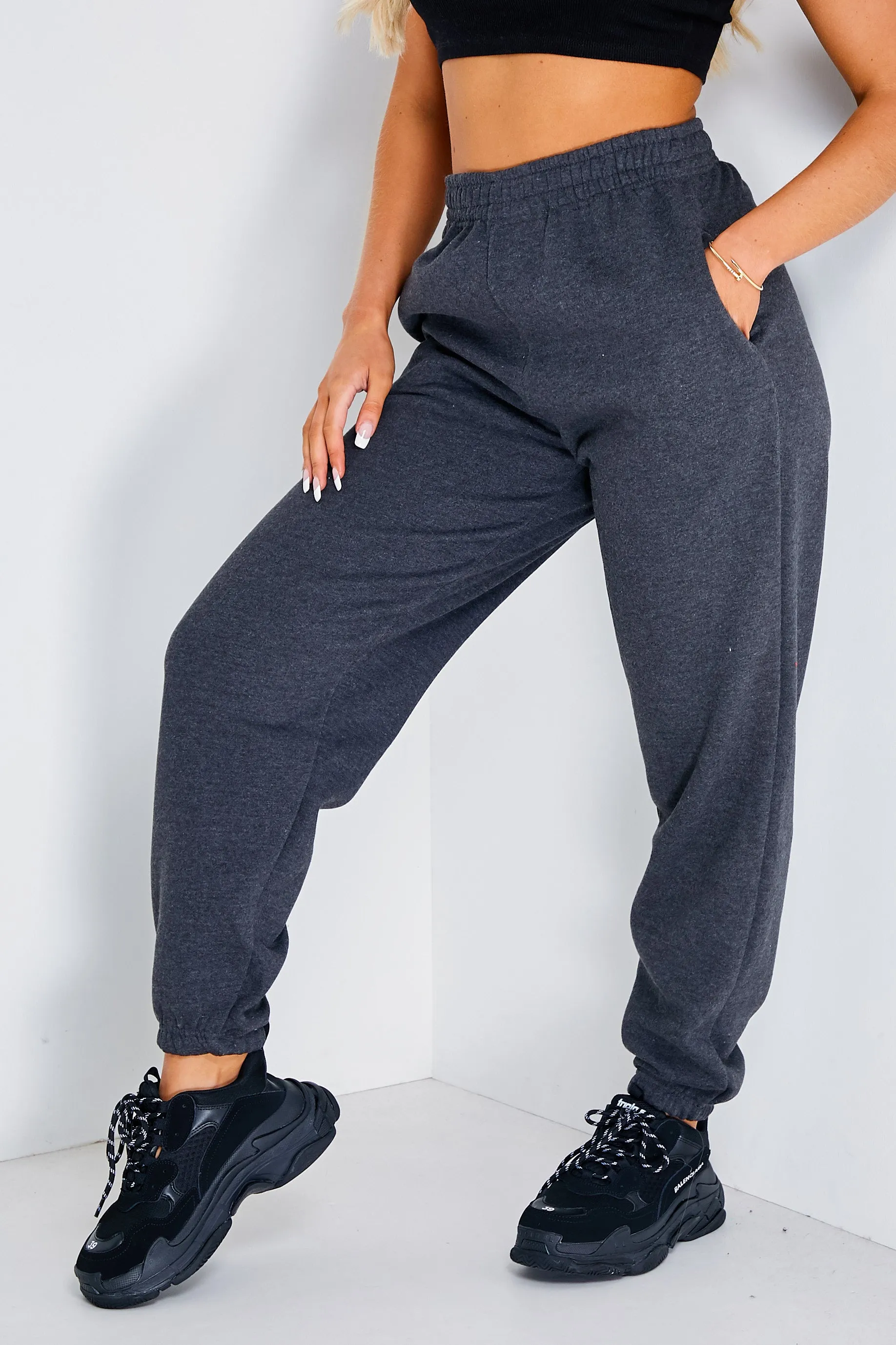 Charcoal Oversized Casual Joggers