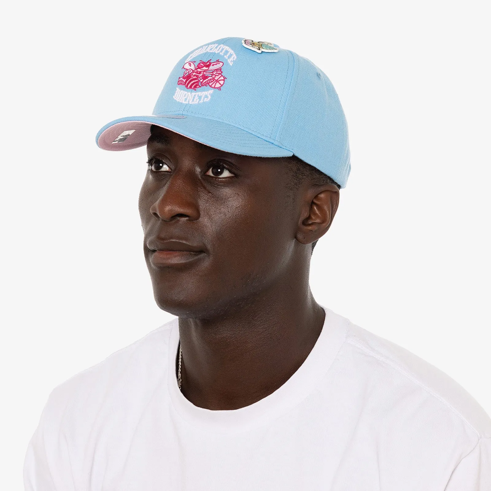 Charlotte Hornets Ice Cream Pro Crown Snapback - Light Blue/Pink