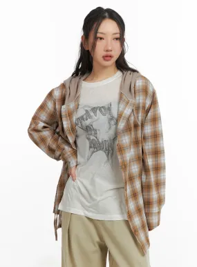 Checkered Hooded Shirt CM426