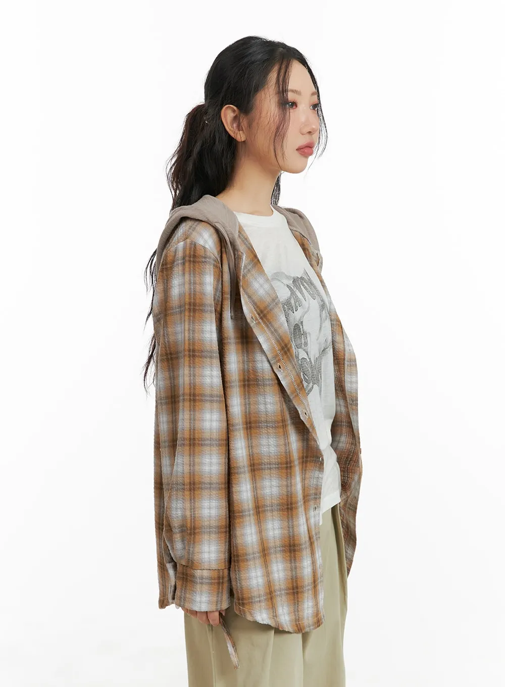 Checkered Hooded Shirt CM426