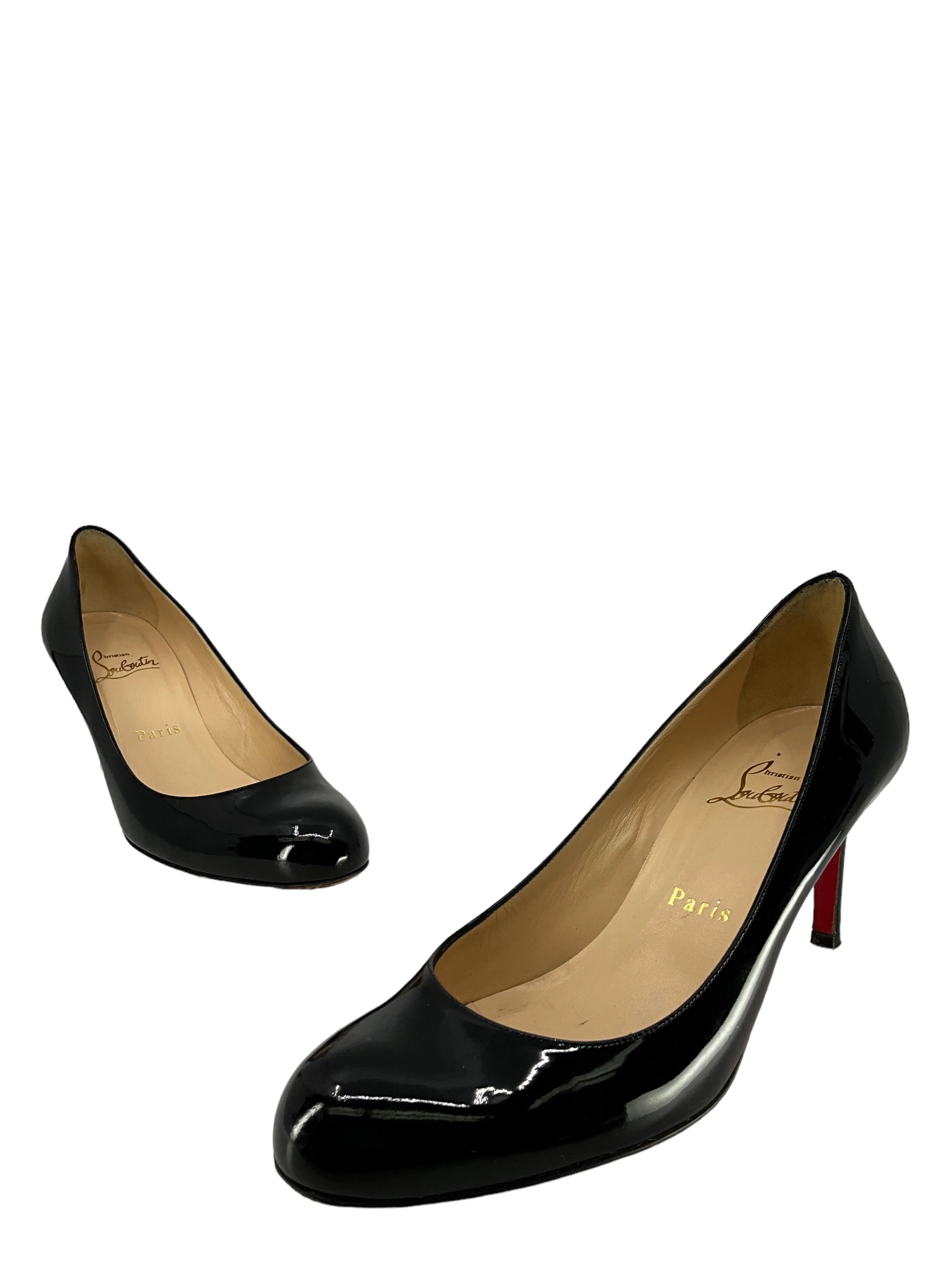 Christian Louboutin Black Patent Leather Pumps Size 7.5