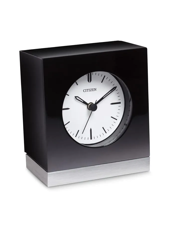 Citizen Workplace Square Clock - Black & Silver-Tone Base - White Dial