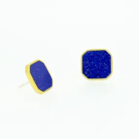 CLUSTER STUD EARRINGS BRASS   CONCRETE Blue