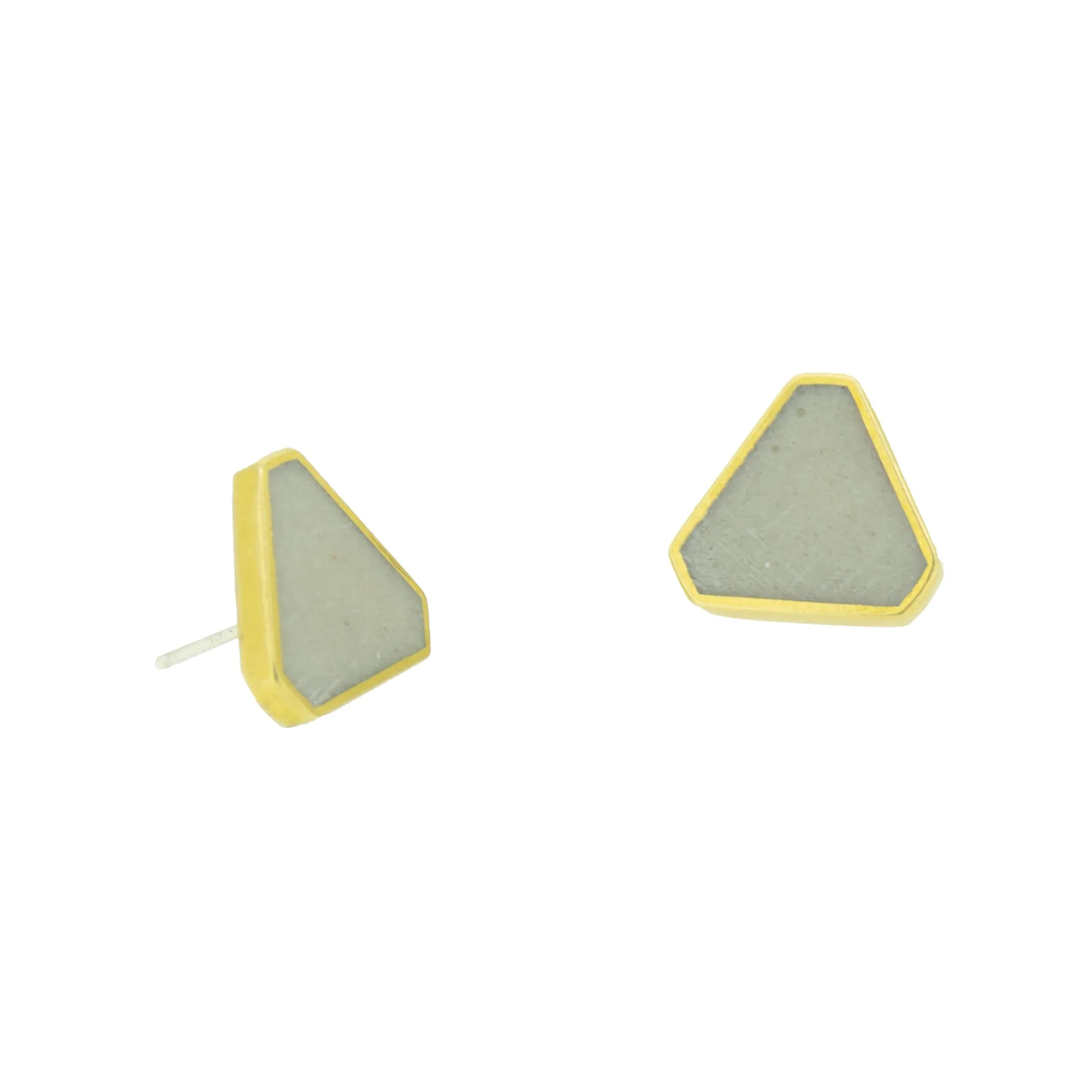 CLUSTER STUD EARRINGS BRASS   CONCRETE White