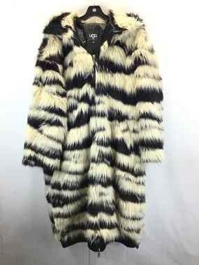 Coat Designer By Ugg In Black & Cream, Size: L