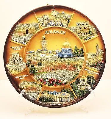 Collectible Ceramic Plate With Stand From Holyland Jerusalem #6