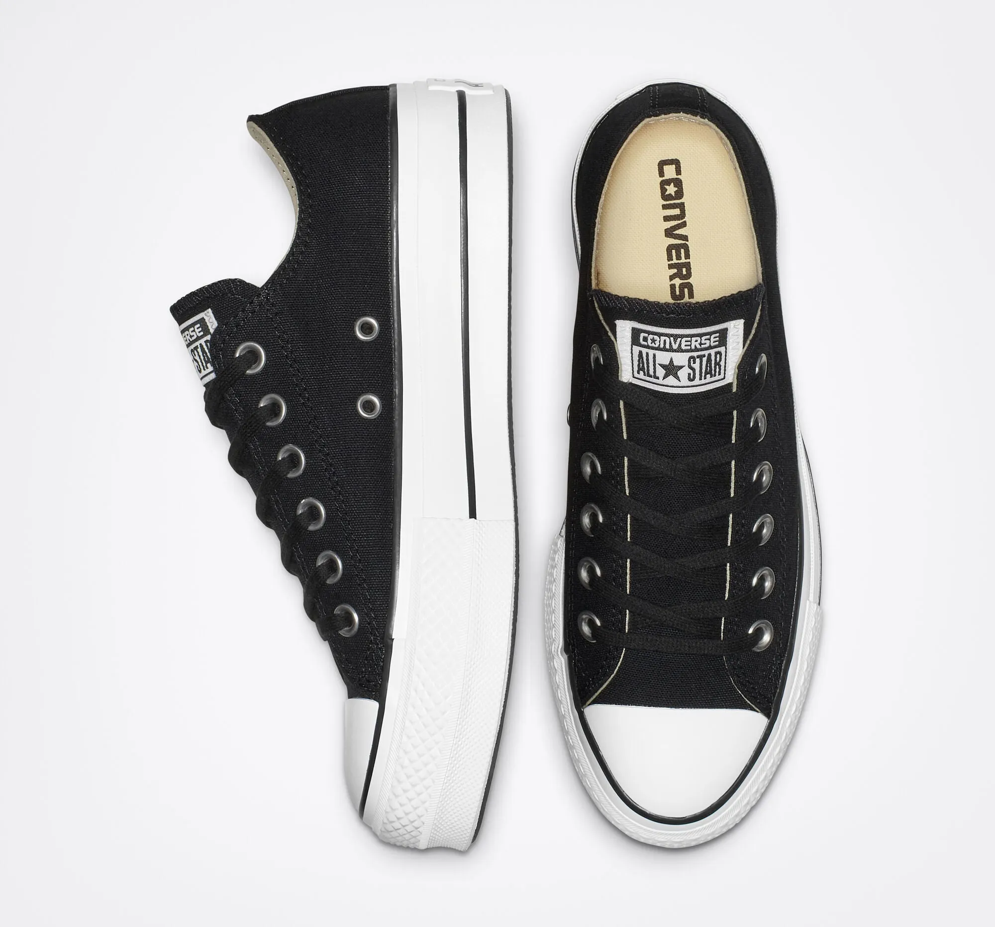 CONVERSE CHUCK PLATEAU OX BLACK WHITE LIFT 560250