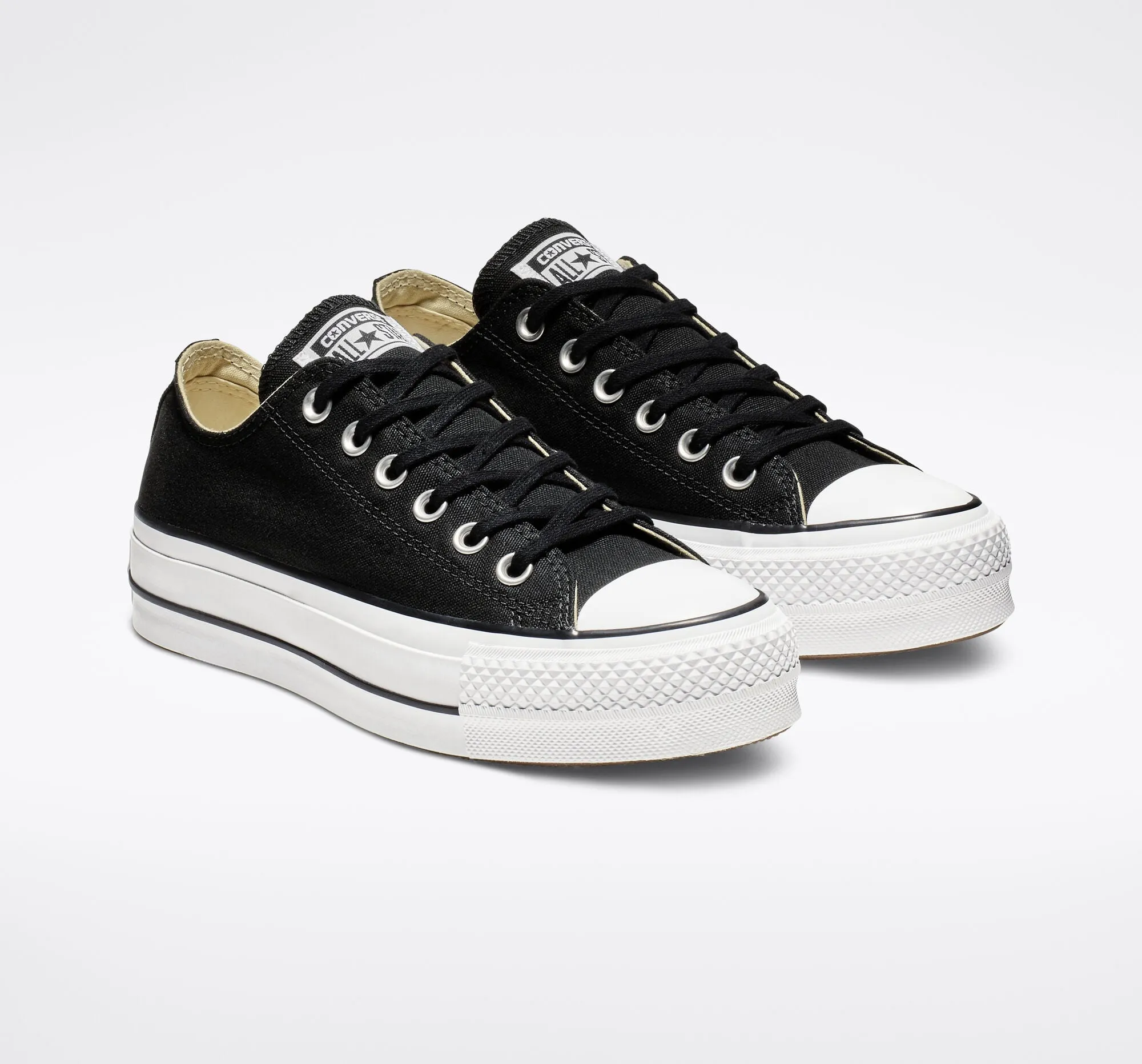 CONVERSE CHUCK PLATEAU OX BLACK WHITE LIFT 560250