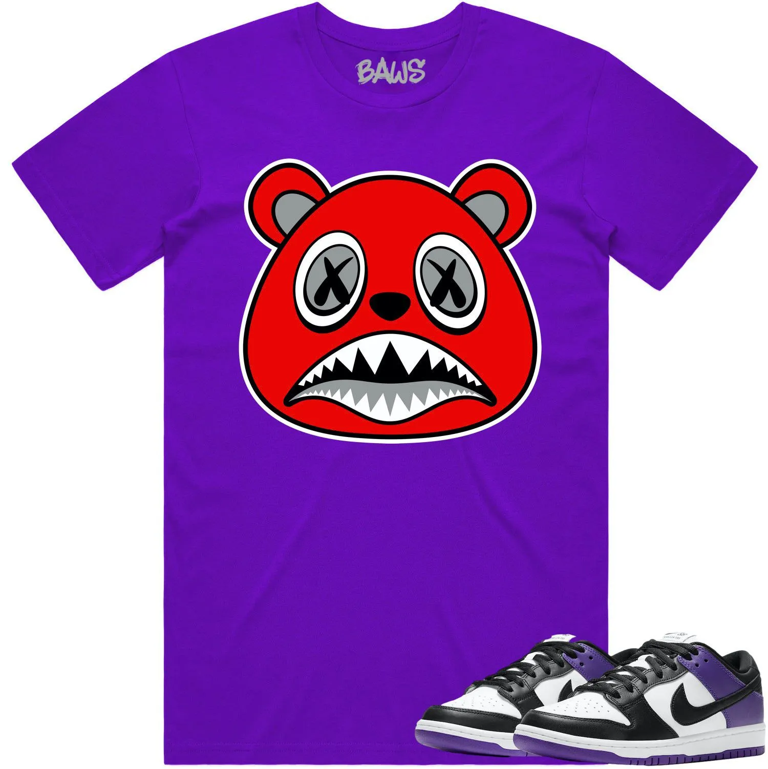 Court Purple Dunks Shirt to Match - ANGRY BAWS BEAR