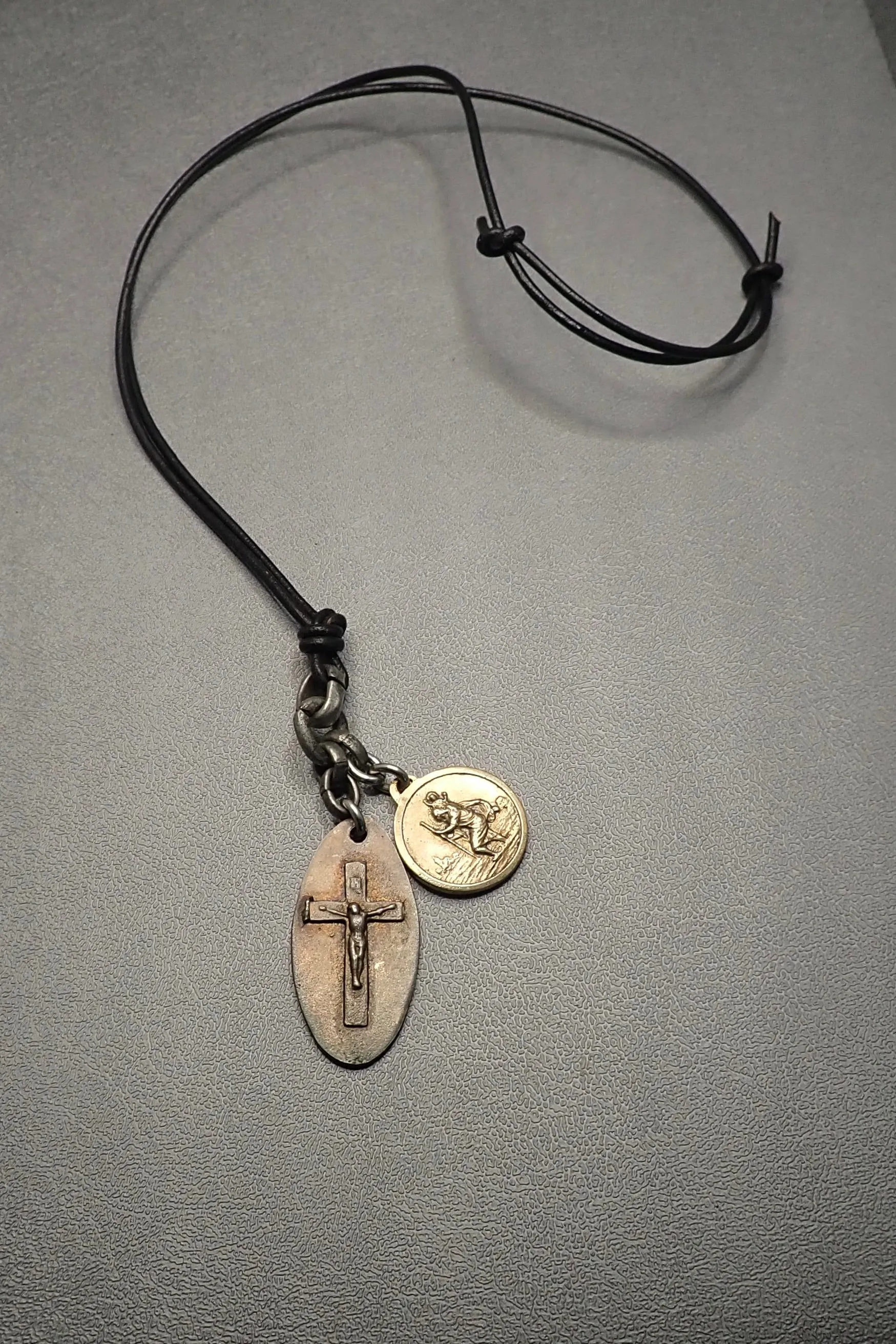 CROSS & MEDAL NECKLACE - one made