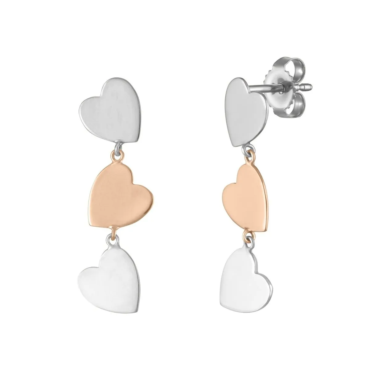 Dangling Mini Heart Stud Earrings