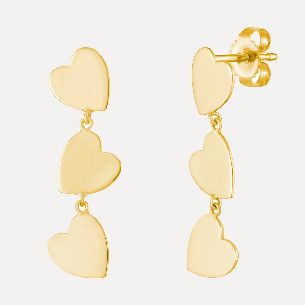 Dangling Mini Heart Stud Earrings