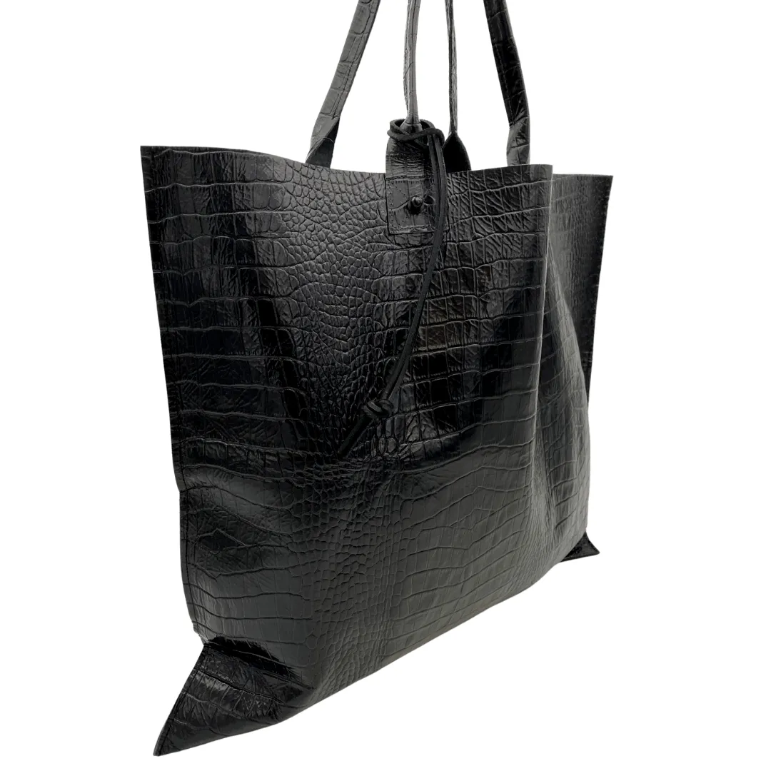 DAVID GALAN Leather Tote - Black New w/out Tags