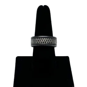 DAVID YURMAN Streamline Three Row Black Diamond & Sterling Silver Ring in Black Titanium