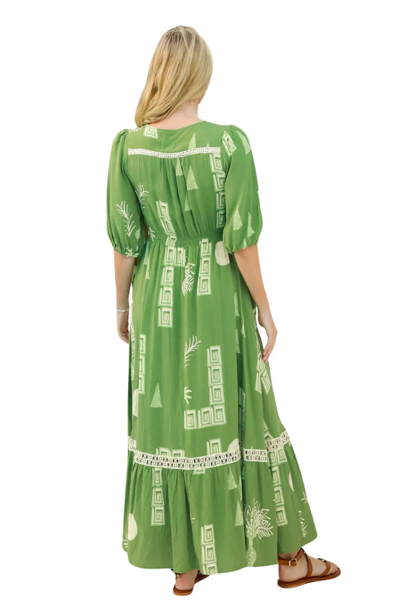 Dreamcatcher | Womens Ensley Maxi Dress (Green)