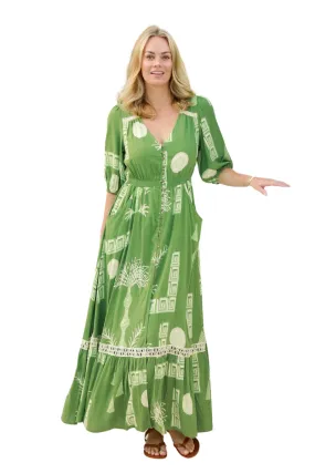 Dreamcatcher | Womens Ensley Maxi Dress (Green)