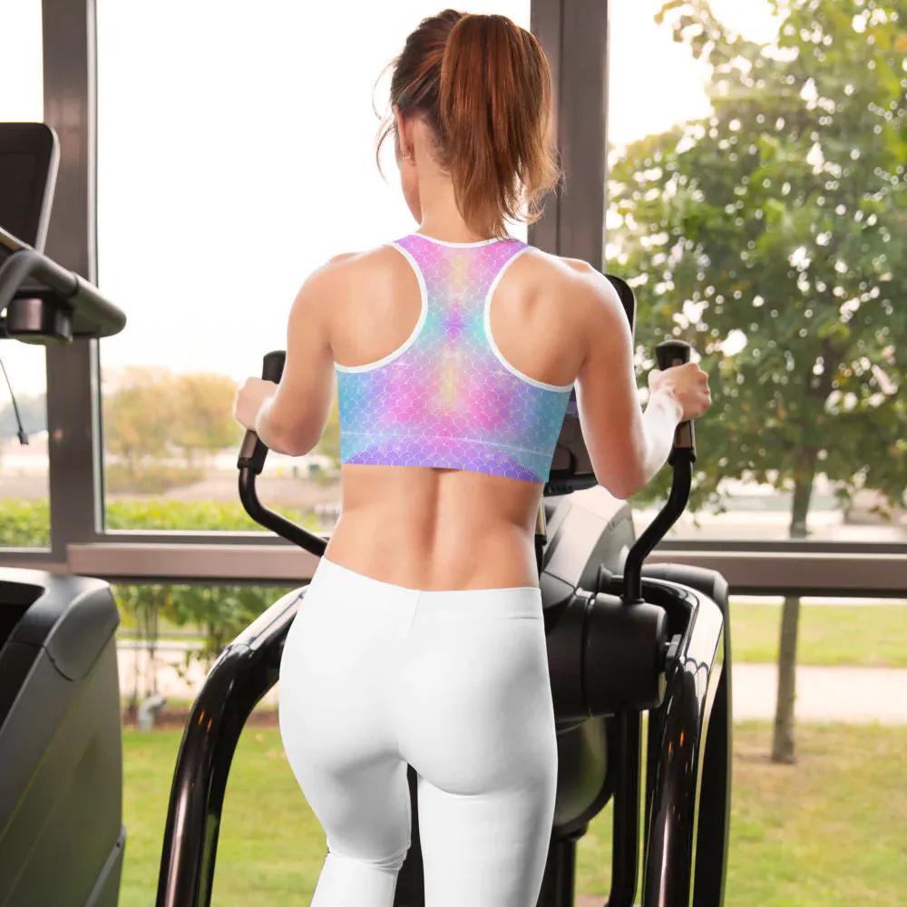 Enchanting Unicorn Mermaid Padded Sports Bra