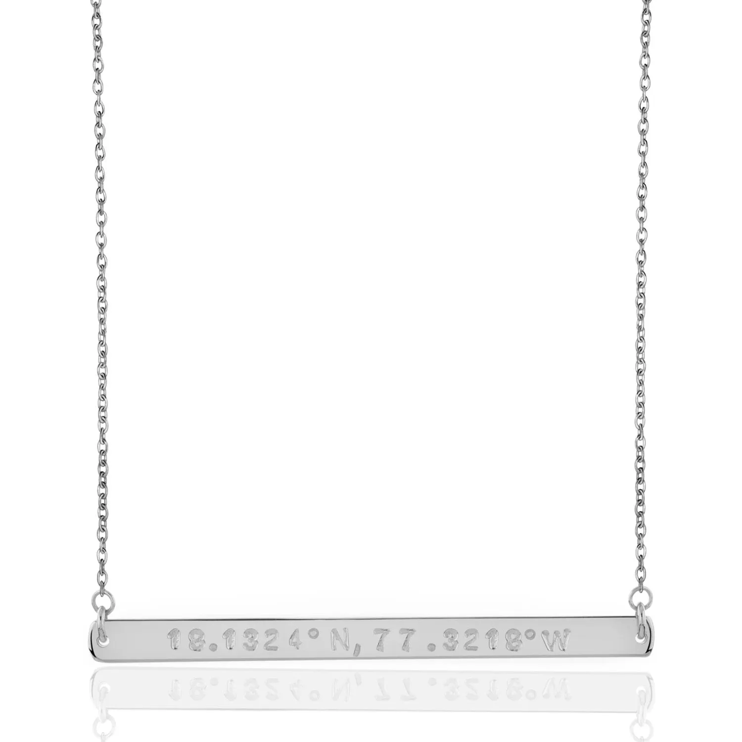 Engraved Thin Bar Necklace