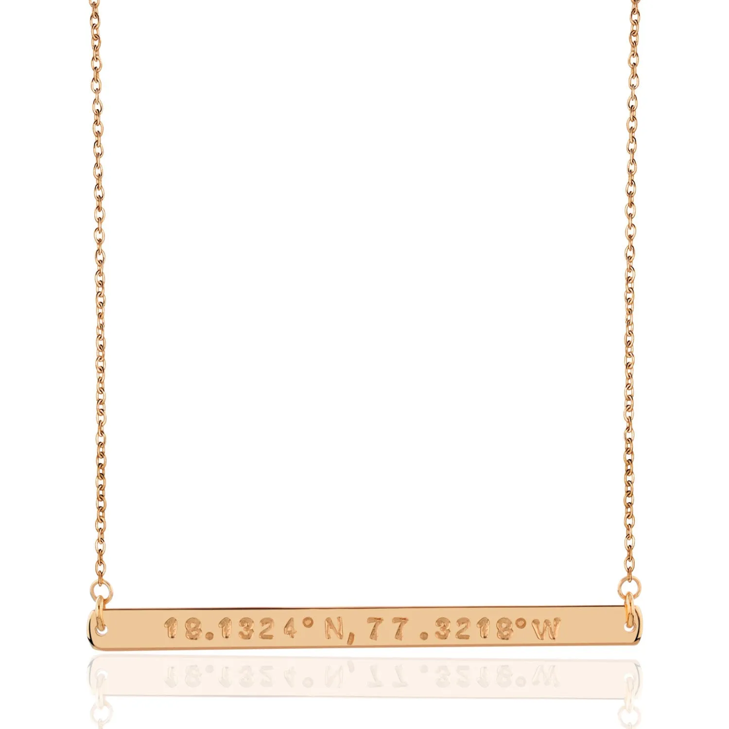 Engraved Thin Bar Necklace