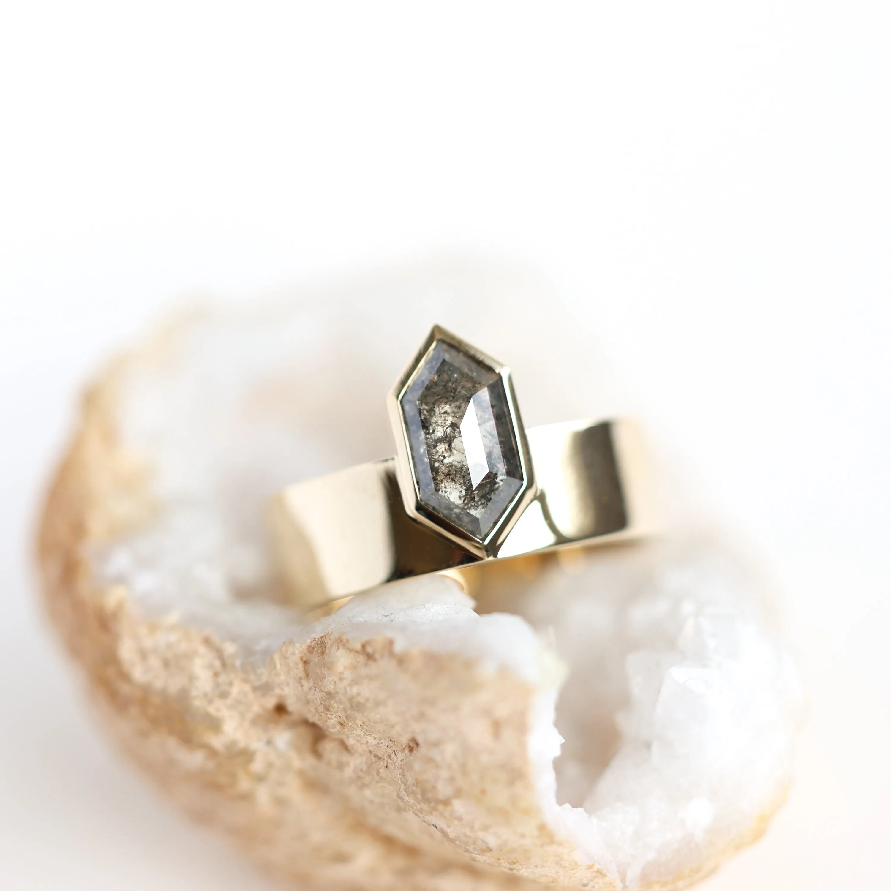 Evangeline Hexagon Diamond Ring Set