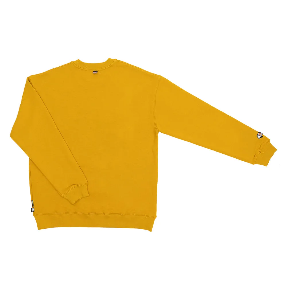 FAIRFAX COOGI PATTERN - EMBROIDERED COLLEGE CREWNECK-MUSTARD